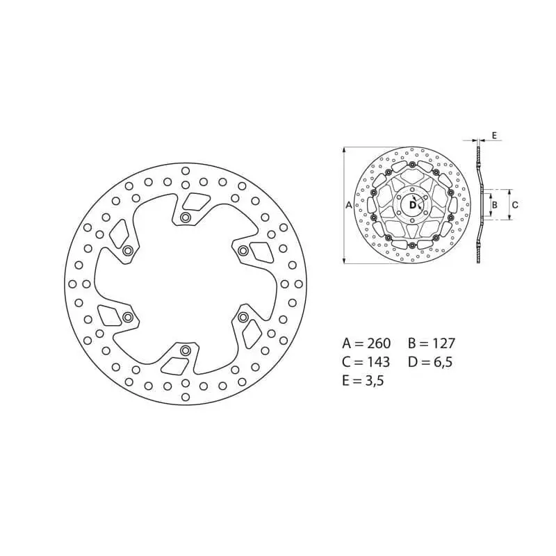 Disque De Frein Avant Brembo Serie Oro Rond Fixe Ktm Egs Disque De