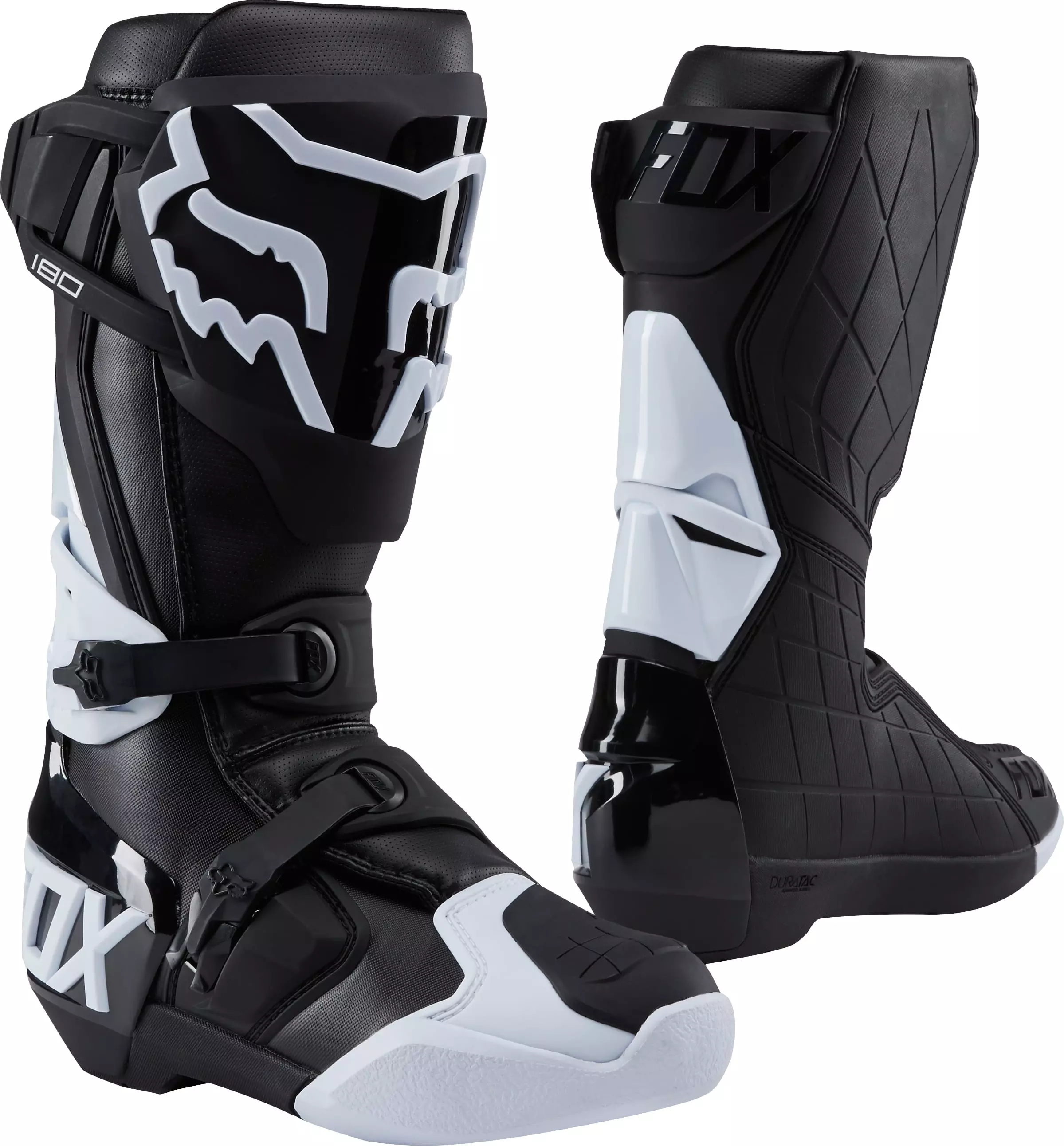 Bottes Fox 180 Noir Blanc/Noir - Bottes Cross