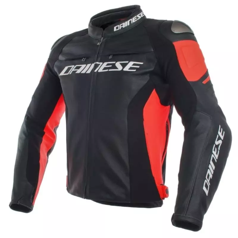 Blouson Dainese Racing 3 Noir Rouge P75 Noir - Blouson Moto Cuir