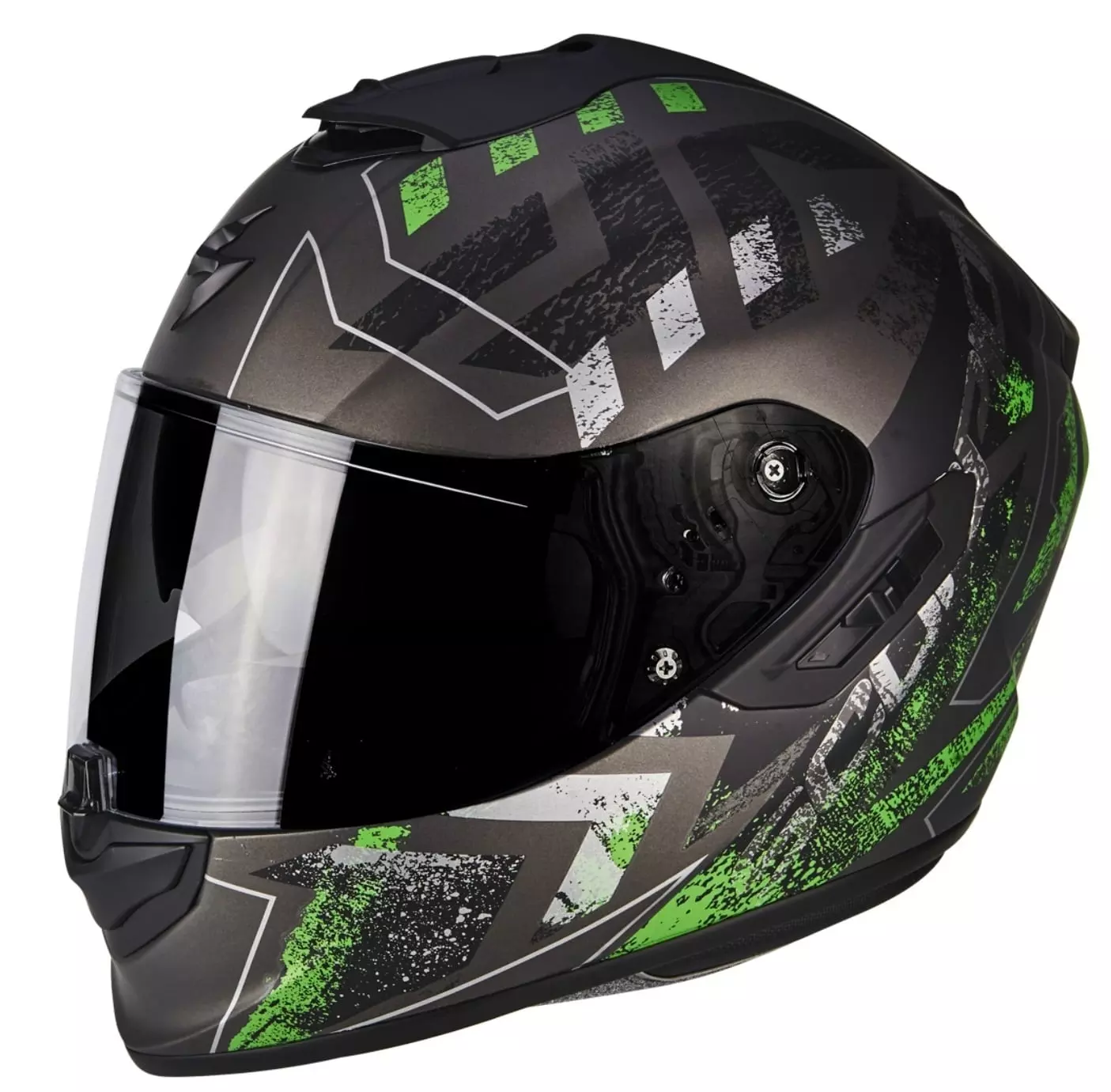 Casque Scorpion Exo 1400 Air Picta Noir Vert Argent/Noir mat/Vert