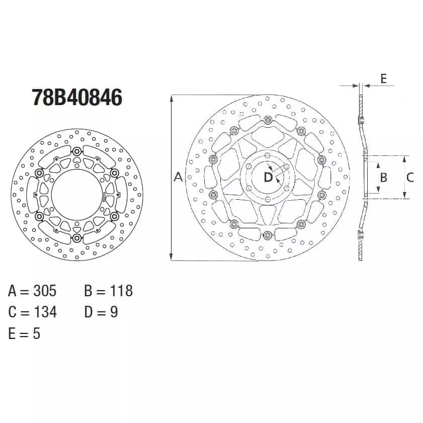 Disque De Frein Avant Brembo Serie ORO Rond Flottant BMW R850R