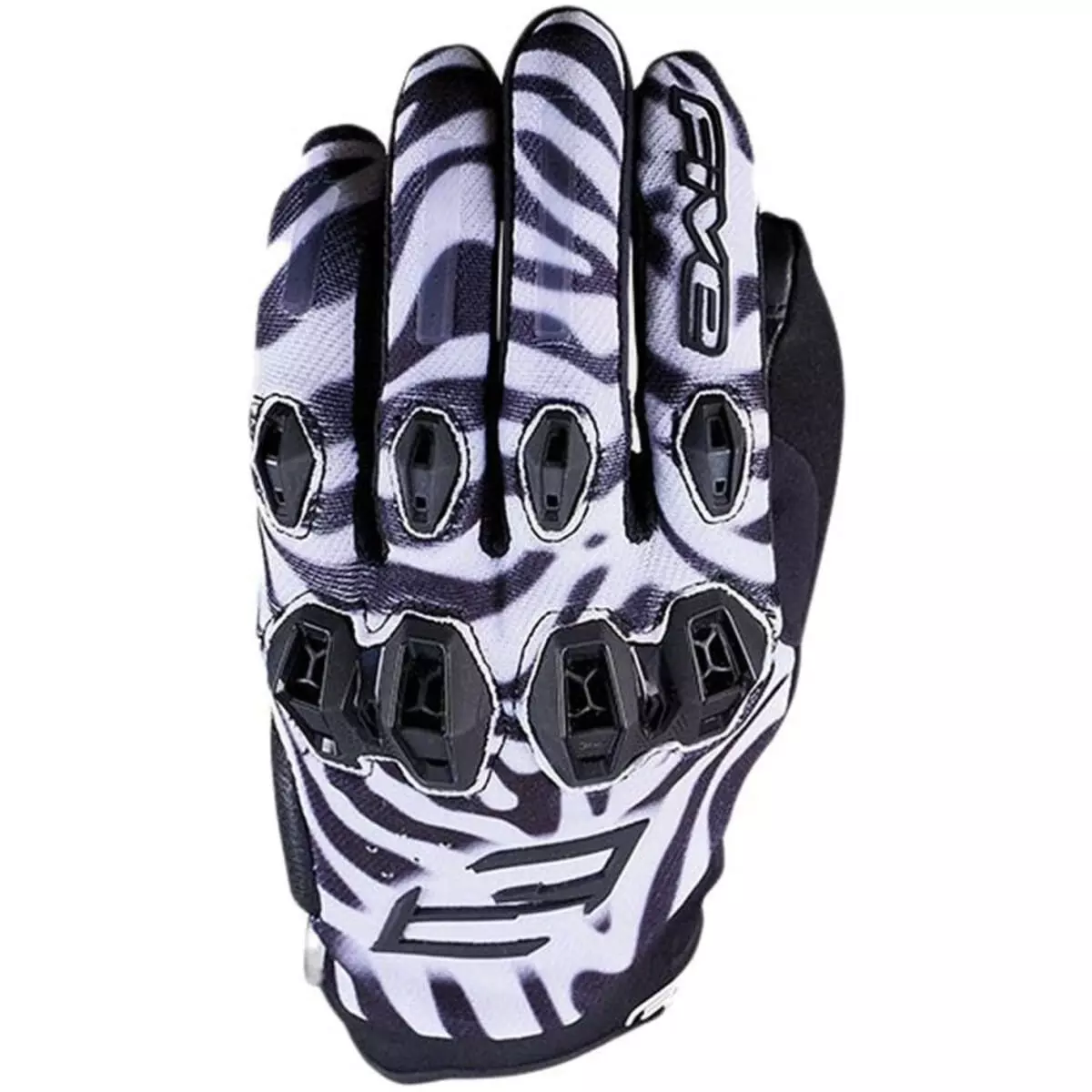 Gants Femme Five Stunt Evo Woman Zebra Noir Blanc Gants Moto Femme